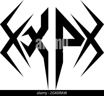 Ursprüngliches XP-Logo mit Cool-Style und Logo-Branding für Unternehmen. Stock Vektor