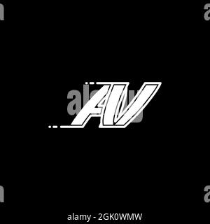 Anfängliches AV-Logo-Design mit Shape-Stil, Logo-Business-Branding. Stock Vektor