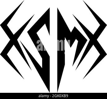 Anfängliches SM-Logo mit Cool-Style und Logo-Business-Branding. Stock Vektor