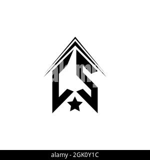 Erstes CS-Logo-Design mit Shape-Stil, Logo-Business-Branding. Stock Vektor