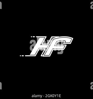Erstes HF-Logo-Design mit Shape-Stil, Logo-Business-Branding. Stock Vektor