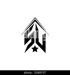 Erstes SU-Logo-Design mit Shape-Stil, Logo-Business-Branding. Stock Vektor