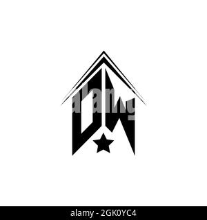 Anfängliche OW, DW-Logo-Design mit Shape-Stil, Logo-Business-Branding. Stock Vektor