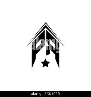 Anfängliches PR-Logo-Design mit Shape-Stil, Logo-Business-Branding. Stock Vektor