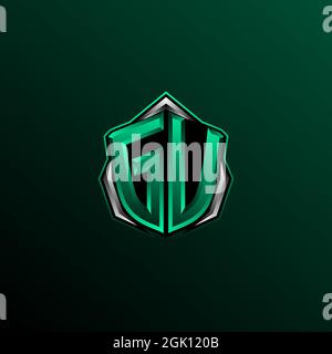 Anfängliches GA-Logo-Design, anfängliches GA-Logo-Design mit Circle-Stil, Logo für Spiele, eSport, Community oder Unternehmen. Stock Vektor