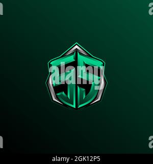 Anfängliches SS-Logo-Design, anfängliches SS-Logo-Design mit Circle-Stil, Logo für Spiele, eSport, Community oder Unternehmen. Stock Vektor