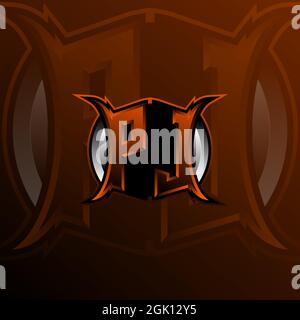 PJ Logo Letter Design in Orange Farbe, Logo für Spiele, eSport, erste Spiele, Community oder Unternehmen. Stock Vektor
