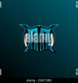 Ursprüngliches RR-Logo-Design, anfängliches RR-Logo-Design mit Circle-Stil, Logo für Spiele, eSport, Community oder Unternehmen. Stock Vektor