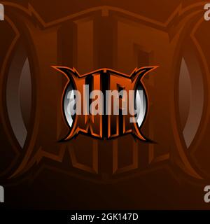 WA Logo Letter Design in Orange Farbe, Logo für Spiele, eSport, erste Spiele, Community oder Unternehmen. Stock Vektor