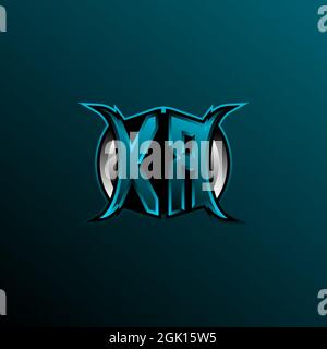 Ursprüngliches KR-Logo-Design, anfängliches KR-Logo-Design mit Circle-Stil, Logo für Spiele, eSport, Community oder Unternehmen. Stock Vektor