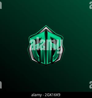 Ursprüngliches RR-Logo-Design, anfängliches RR-Logo-Design mit Circle-Stil, Logo für Spiele, eSport, Community oder Unternehmen. Stock Vektor