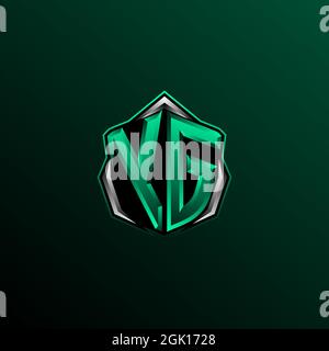 Ursprüngliches YG-Logo-Design, anfängliches YG-Logo-Design mit Shield-Stil, Logo für Spiele, eSport, Community oder Unternehmen. Stock Vektor