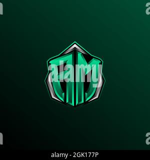 Initial AM Logo Design, Initial AM Logo Design mit Circle Style, Logo für Spiele, eSport, Community oder Business. Stock Vektor