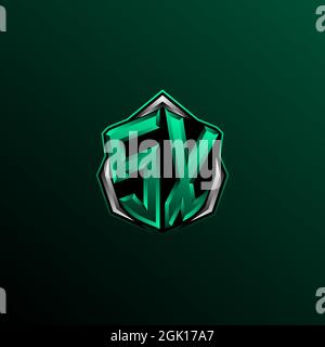 Anfängliches SC-Logo, anfängliches SC-Logo im Circle-Stil, Logo für Spiele, eSport, Community oder Unternehmen. Stock Vektor