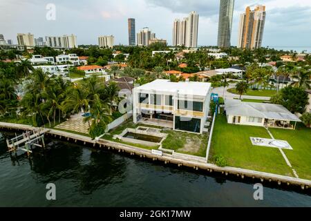 Miami Waterfront Villa im Bau Stockfoto