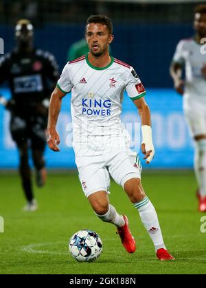 LEUVEN, BELGIEN - 12. SEPTEMBER: Siebe Schrijvers von OH Leuven während des Jupiler Pro League-Spiels zwischen OH Leuven und KV Kortrijk am 12. September 2021 im King Power-Stadion von Den Dreef in Leuven, Belgien (Foto: Perry van de Leuvert/Orange Picts) Stockfoto