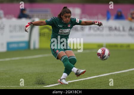 DURHAM CITY, Großbritannien 12. SEPTEMBER Charlton Athletic's Eartha Cumings während des FA Women's Championship Matches zwischen dem Durham Women FC und Charlton Athletic am Sonntag, 12. September 2021, im Maiden Castle, Durham City. (Kredit: Mark Fletcher | MI News) Kredit: MI Nachrichten & Sport /Alamy Live News Stockfoto