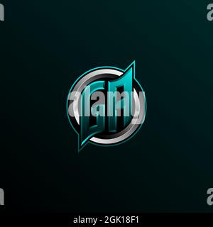 Anfängliches GA-Logo-Design, anfängliches GA-Logo-Design mit Circle-Stil, Logo für Spiele, eSport, Community oder Unternehmen. Stock Vektor