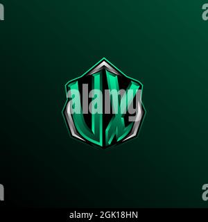 Erstes VB-Logo-Design, erstes VB-Logo-Design im Circle-Stil, Logo für Spiele, eSport, Community oder Unternehmen. Stock Vektor