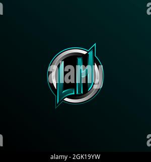 Initial-LA-Logo-Design, Initial-LA-Logo-Design mit Circle-Stil, Logo für Spiele, Esport, Community oder Unternehmen. Stock Vektor