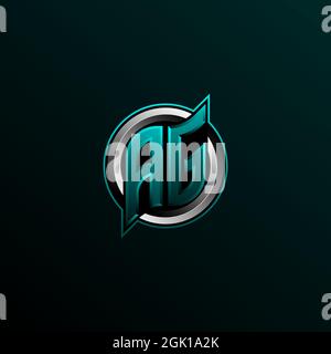 Initial AG Logo Design, Initial AG Logo Design mit Circle Style, Logo für Spiel, Esport, Community oder Business. Stock Vektor
