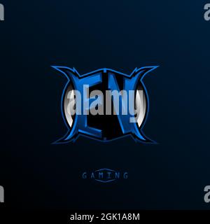Anfängliches EV-Logo-Design, anfängliches EV-Logo-Design mit Cool-Style, Logo für Spiele, eSport, erste Spiele, Community oder Unternehmen. Stock Vektor
