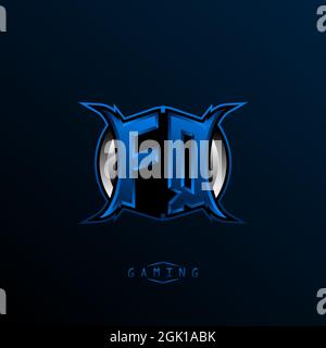 Anfängliches FQ-Logo-Design, anfängliches FQ-Logo-Design mit Cool-Style, Logo für Spiele, eSport, erste Spiele, Community oder Unternehmen. Stock Vektor