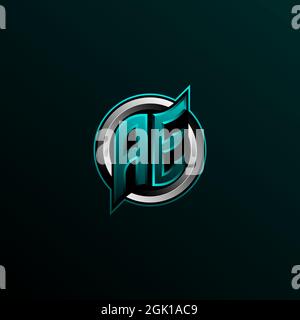 Anfängliches AE-Logo-Design, anfängliches AE-Logo-Design mit Circle-Stil, Logo für Spiele, eSport, Community oder Unternehmen. Stock Vektor