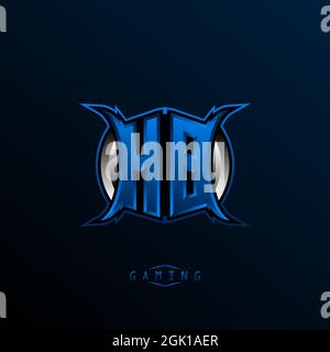 Anfängliches HB-Logo-Design, anfängliches HB-Logo-Design mit Cool-Style, Logo für Spiele, eSport, anfängliche Spiele, Community oder Unternehmen. Stock Vektor