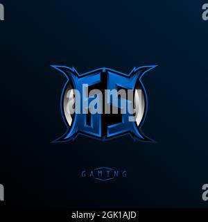 Ursprüngliches GS-Logo-Design, anfängliches GS-Logo-Design mit Cool-Style, Logo für Spiele, eSport, anfängliches Gaming, Community oder Unternehmen. Stock Vektor