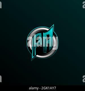 Anfängliches PA-Logo-Design, anfängliches PA-Logo im Circle-Stil, Logo für Spiele, eSport, Community oder Unternehmen. Stock Vektor
