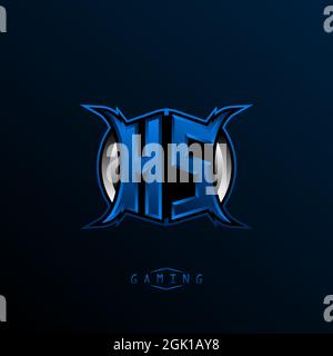 Ursprüngliches HS-Logo, anfängliches HS-Logo mit Cool-Style, Logo für Spiele, eSport, anfängliche Spiele, Community oder Unternehmen. Stock Vektor