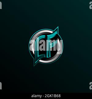 Erstes CF-Logo-Design, erstes CF-Logo-Design mit Circle-Stil, Logo für Spiele, eSport, Community oder Unternehmen. Stock Vektor