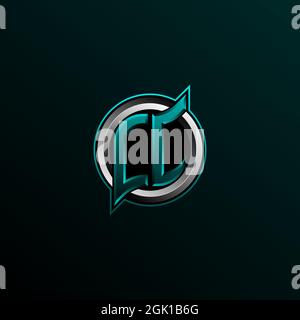 Anfängliches CC-Logo-Design, anfängliches CC-Logo-Design mit Circle-Stil, Logo für Spiele, eSport, Community oder Unternehmen. Stock Vektor