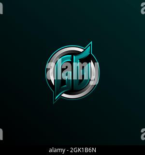 Initial GG Logo Design, Initial GG Logo Design mit Kreis-Stil, Logo für Spiel, esport, Gemeinde oder Unternehmen. Stock Vektor
