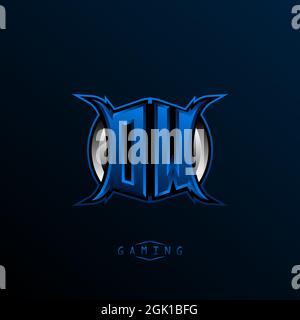 Ursprüngliches DW-Logo-Design, anfängliches OW-Logo mit Cool-Style, Logo für Spiele, eSport, anfängliches Gaming, Community oder Unternehmen. Stock Vektor