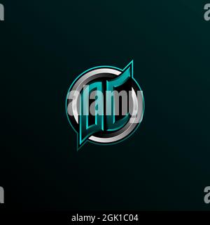 Anfängliches DC-Logo-Design, anfängliches DC-Logo-Design mit Circle-Stil, Logo für Spiele, eSport, Community oder Unternehmen. Stock Vektor