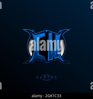 Anfängliches CW-Logo-Design, anfängliches CW-Logo-Design mit Cool-Style, Logo für Spiele, eSport, anfängliches Gaming, Community oder Business. Stock Vektor