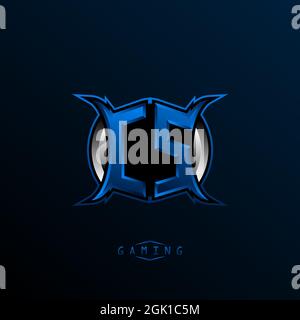 Anfängliches CS-Logo-Design, anfängliches CS-Logo-Design mit Cool-Style, Logo für Spiele, eSport, erste Spiele, Community oder Unternehmen. Stock Vektor