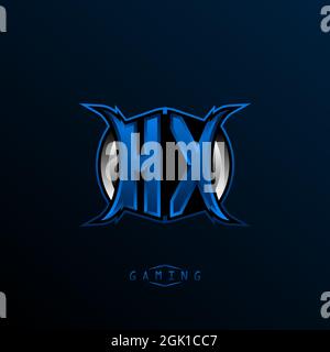 Anfängliches HX-Logo-Design, anfängliches HX-Logo-Design mit Cool-Style, Logo für Spiele, eSport, anfängliches Gaming, Community oder Unternehmen. Stock Vektor