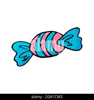 Candy Icon im Handzeicherstil. Vektorgrafik für Ihr Design. Süßigkeiten. Schild, Symbol, Aufkleber, Stift Stock Vektor