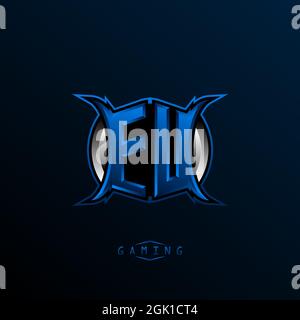 Ursprüngliches EU-Logo-Design, anfängliches EU-Logo-Design mit Cool-Style, Logo für Spiele, eSport, anfängliche Spiele, Community oder Unternehmen. Stock Vektor