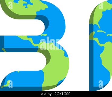 Ursprüngliches BI-Logo mit World Map-Stil, Logo-Branding für Unternehmen. Stock Vektor