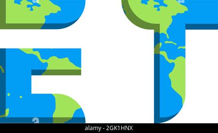 Ursprüngliches ET-Logo mit World Map-Stil, Logo-Business-Branding. Stock Vektor