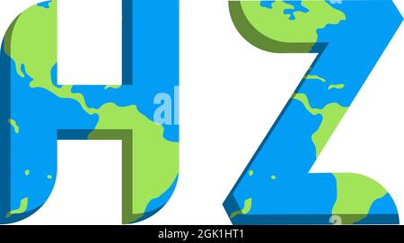 Ursprüngliches HZ-Logo mit World Map-Stil, Logo-Branding für Unternehmen. Stock Vektor