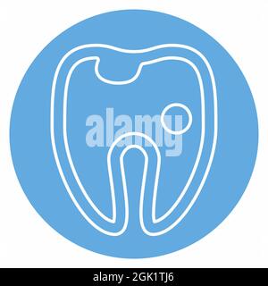 Icon Vector of Hollow Tooth - Blue Eyes Style - einfache Illustration, editierbare Kontur, Design Template Vektor, gut für Drucke, Poster, Werbung Stock Vektor