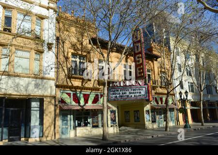 Das San Jose Improv Theatre, an der 62 S 2nd Street, wurde 1904 erbaut und ist das älteste Theater in San Jose, Kalifornien, USA. Stockfoto