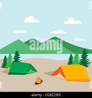 Camp Element Vektor Symbol Design Illustration Vorlage Stockfoto