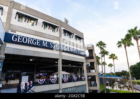 Tampa, FL - 10. September 2021: George M. Steinbrenner Field in Tampa, Florida Stockfoto