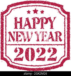 2022 Neujahrs-Gummistempel-Illustration Stock Vektor